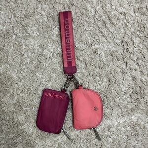 Lululemon Pink and Purple Keychain Pouches